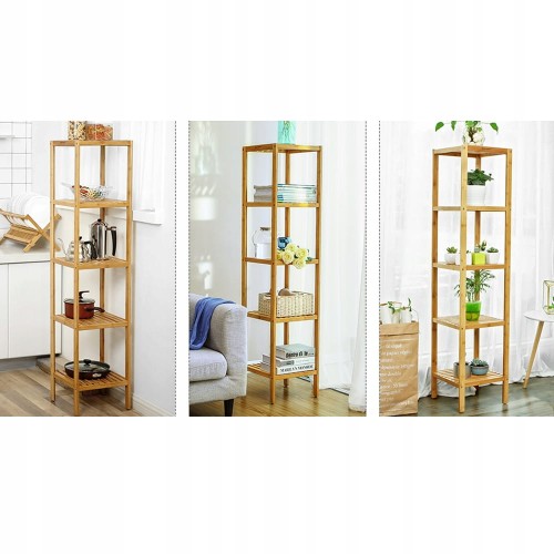 Regał w aranżacji kuchennej, salonowej i jako kwietnik.