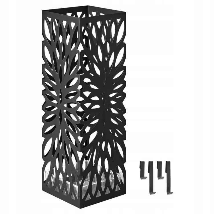 Metalowy stojak na parasole z 4 haczykami.