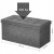 Wymiary szarej pufy 76x38x38 cm oraz maksymalnym udźwigiem 300kg.