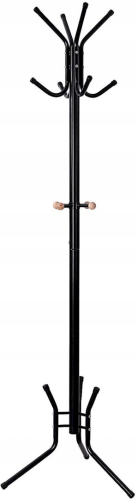 Minimalistyczny wieszak stojący na ubrania, idealny do przedpokoju, biura lub sypialni. Stabilna konstrukcja i nowoczesny design.