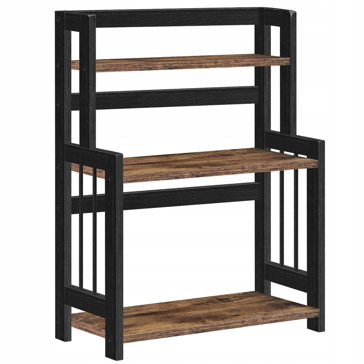 Kompaktowy regał stojący do kuchni. Solidny organizer o wymiarach 41 x 18 x 53 cm, który dzięki trzem poziomom pozwala na maksymalne wykorzystanie przestrzeni na blacie kuchennym, utrzymując porządek w Twoich ulubionych przyprawach.