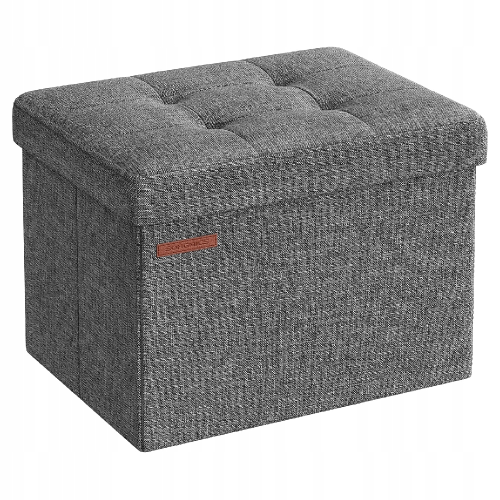Elegancka szara pufa do siedzenia SONGMICS. Stylowy taboret o wymiarach 31 x 31 x 41 cm z funkcją schowka, który łączy minimalistyczny design z praktycznym zastosowaniem w każdym salonie czy sypialni.