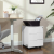 Stabilna szafka pod drukarkę metalowa. Wytrzymała metalowa konstrukcja blatu pozwala na bezpieczne umieszczenie na niej cięższego sprzętu biurowego, takiego jak drukarka czy skaner.