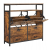 Szafka na buty organizer brązowa loft. Solidna konstrukcja o szerokości blisko 100 cm, która łączy urok drewna vintage z industrialną ramą, oferując eleganckie rozwiązanie do przechowywania obuwia w przedpokoju.