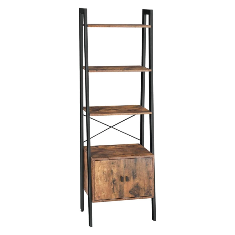 Regał drabinkowy z szafką 56 x 34 x 173 4 poziomy na książki LOFT.