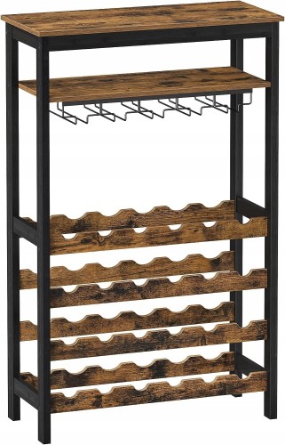 Szafka stojak na wino butelki 66 x 30 x 100 z uchwytami na kieliszki LOFT.