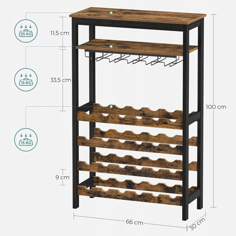 Wymiary produktu: 66 x 30 x 100 cm. Maksymalne obciążenie blatu górnego do 25kg.
