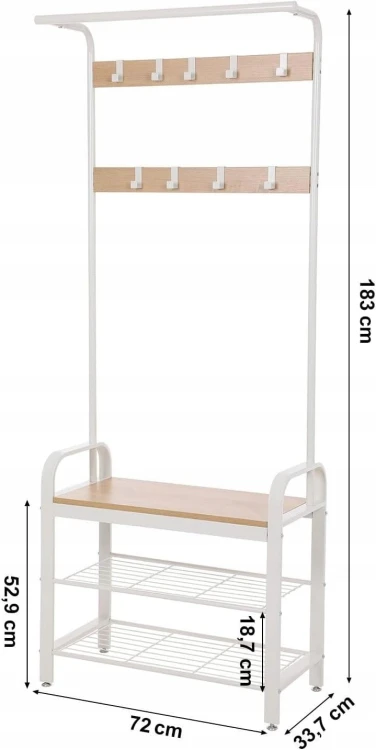 Wymiary produktu: 183 x 33,7 x 72 cm.