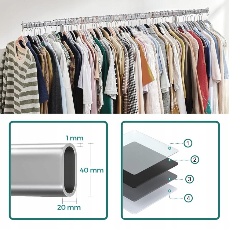 Wysokiej jakości metalowe drążki i średnicy 40mm.