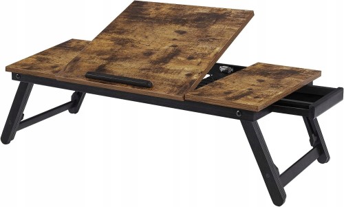 Stolik pod laptopa regulowany 71x35x23 cm PÓŁKA PODKŁADKA LOFT RUSTYKALNY.