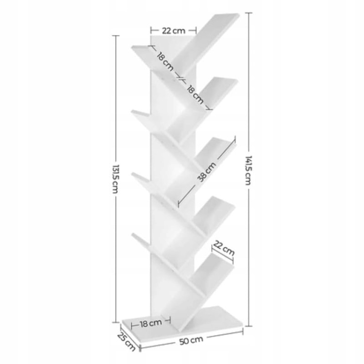 Regał drzewo do salonu - dokładne wymiary produktu