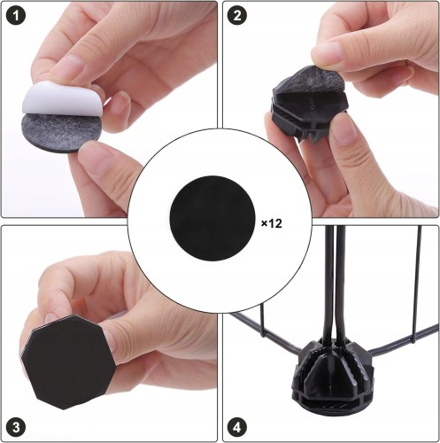 12 sztuk plastikowych łączeń z nasadką zabezpieczającą.