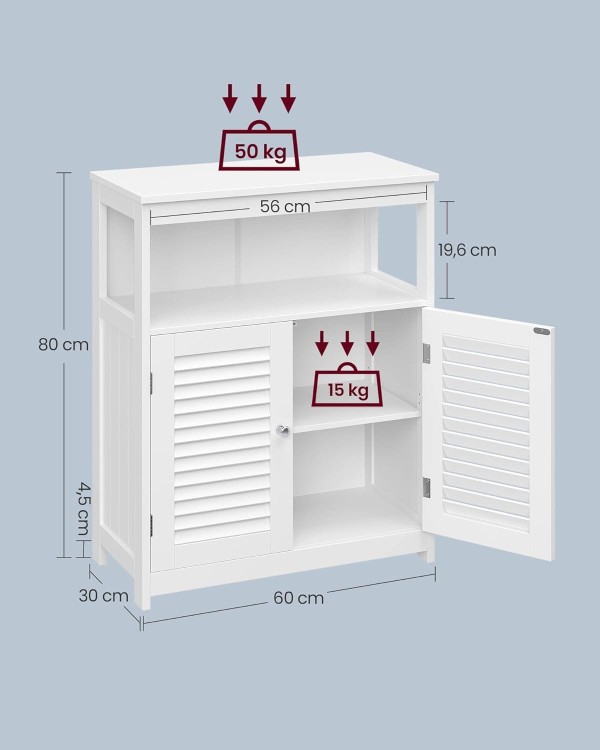 Wymiary produktu: 60 x 30 x 80cm. Maksymalne obciążenie blatu górnego do 50 kg.