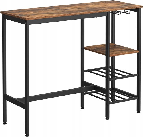 Stół kuchenny prostokątny 40x110x90cm BAROWY uchwyt na kieliszki VINTAGE.