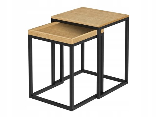 Stolik kawowy KWADRATOWY 45x40x55 cm STOLIK NOCNY ZESTAW 2 szt. LOFT.