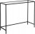 Konsola czarna 100 × 80 × 35 cm z hartowanym szklanym blatem i metalową ramą
