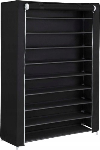 Szafka TEKSTYLNA na buty organizer DUŻA 9 poziomów 100x162x28 cm CZARNA.