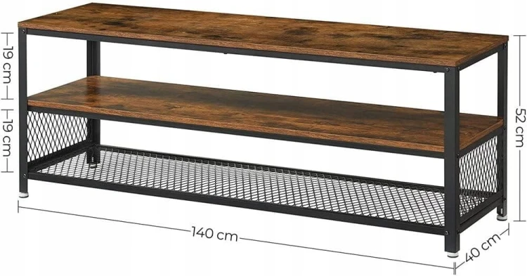 Wymiary produktu: głębokość 40 cm, szerokość 140 cm, wysokość 52 cm.