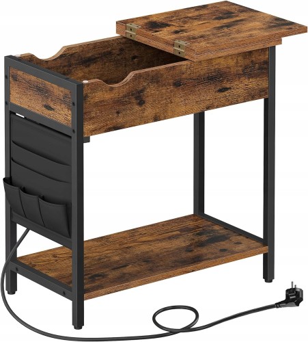 Stolik kawowy BOCZNY prostokątny z USB pomocniczy 60 x 31,5 x 60 LOFT.
