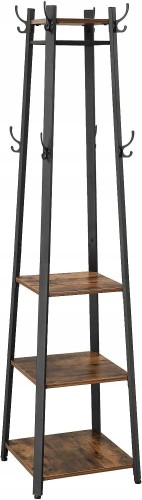 Wieszak na płaszcze STOJĄCY metal 43 x 43 x 180 z haczykami 3 PÓŁKAMI LOFT.