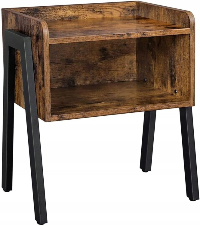 MAŁY STOLIK boczny do salonu SZAFKA NOCNA 46x35x52 cm Z PÓŁKĄ vintage LOFT.