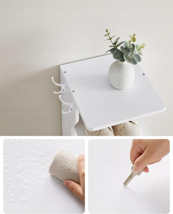 Zbliżenie na łatwą w czyszczeniu powierzchnię, odporną na zarysowania.