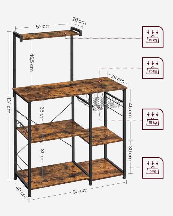 Wymiary produktu: 90 x 40 x 134 cm.