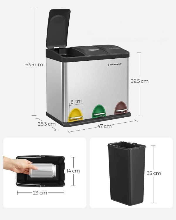 Wymiary produktu: wysokość: 40,5-63,5 cm, szerokość: 46,5 cm, głębokość: 28,3 cm.