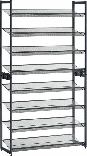 REGAŁ szafka stojak NA BUTY 92,51x163,6x30,71 cm 8 POZIOMÓW metalowy SZARY.