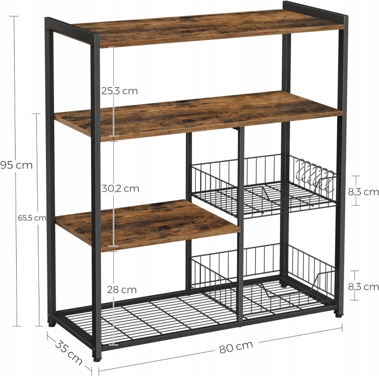 Wymiary: 80 x 35 x 95 cm (dł. x szer. x wys.).