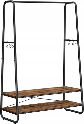 Wieszak DRĄŻEK stojący 160cm NA UBRANIA GARDEROBA 2 półki NA BUTY LOFT.