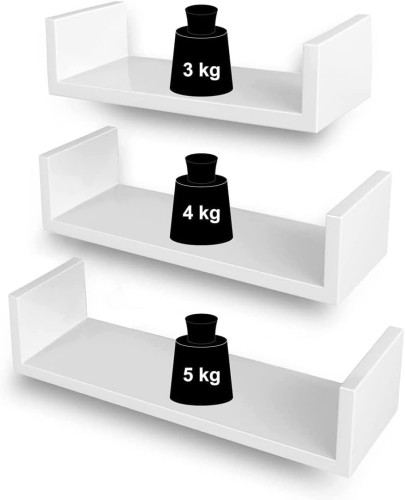 Maksymalne obciążenie małej półki: 3kg, średniej: 4kg i dużej 5kg.