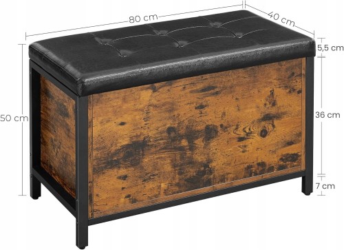 Wymiary: długość: 80 cm, szerokość: 40 cm, wysokość: 50 cm.