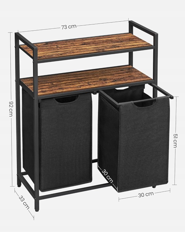 Wymiary produktu: 73 x 33 x 91 cm (szerokość x głębokość x wysokość).