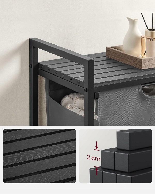 Solidne stalowe rurki o wymiarach 2 x 2 cm oraz wysokiej jakości panele MDF.