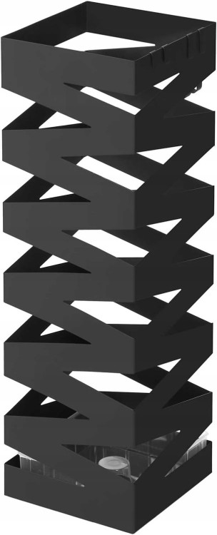 Stojak na parasole METALOWY z ociekaczem abażur czarny + 4 HACZYKI.