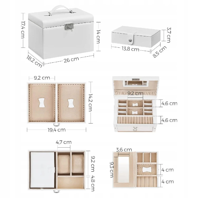 Wymiary: 26 x 18,2 x 14 cm (szerokość x głębokość x wysokość). Wymiary wersji podróżnej: 13,8 x 8,5 x 3,7 cm (szerokość x głębokość x wysokość).