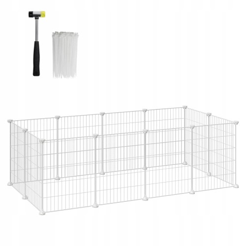 Klatka KOJEC DLA małych zwierząt zagroda 46x143x73 cm wybieg siatka BIAŁA.