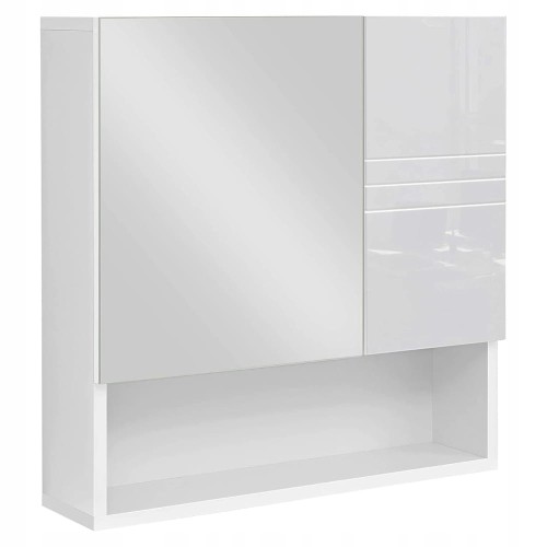 BBK129W01 – Szafka łazienkowa z lustrem 3-drzwiowa, 70x75 cm, biała.