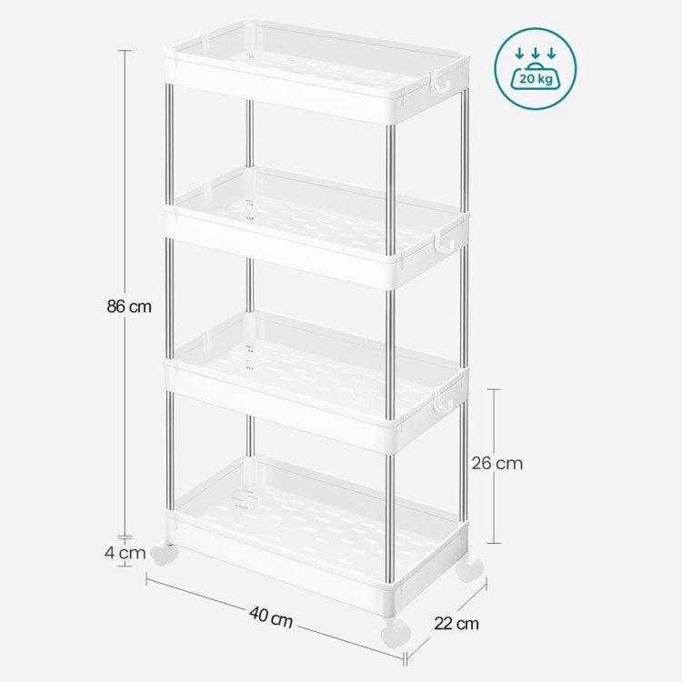 Wymiary produktu: 40 x 22 x 86 cm. Maksymalne obciążenie do 20kg.