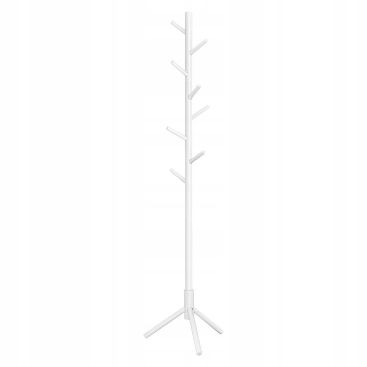 Wieszak stojący, drewno, Songmics, biały.
