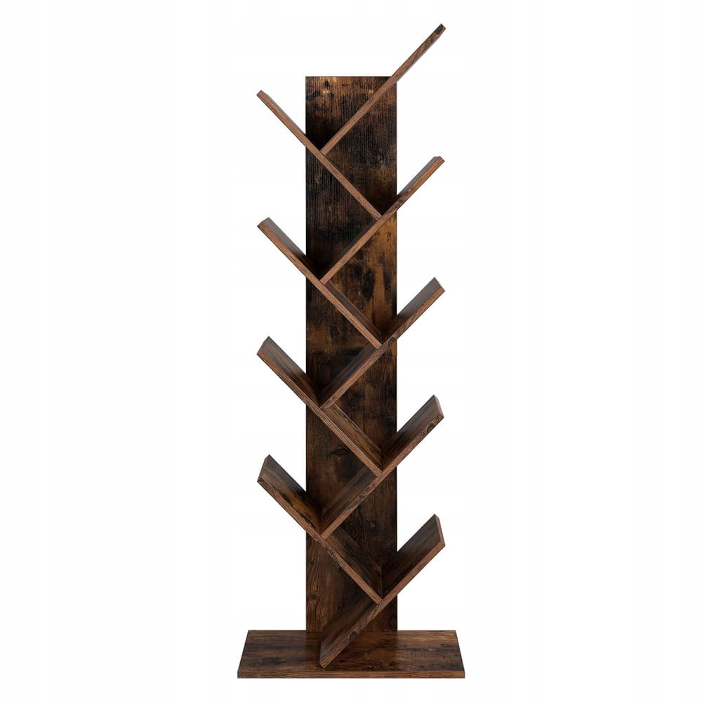 Regał na książki STOJAK DRZEWKO 8 poziomów do salonu 141,5 cm brązowy LOFT