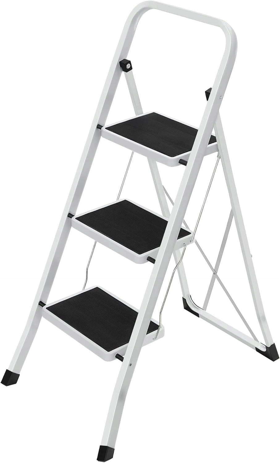 Drabina do domu SKŁADANA LEKKA 3 STOPNIE do 150 kg 46,5x117 cm STALOWA