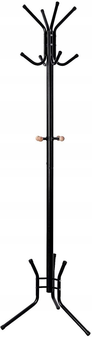 Stojak na ubrania WIESZAK STOJĄCY 176 cm stabilny elegancki czarny