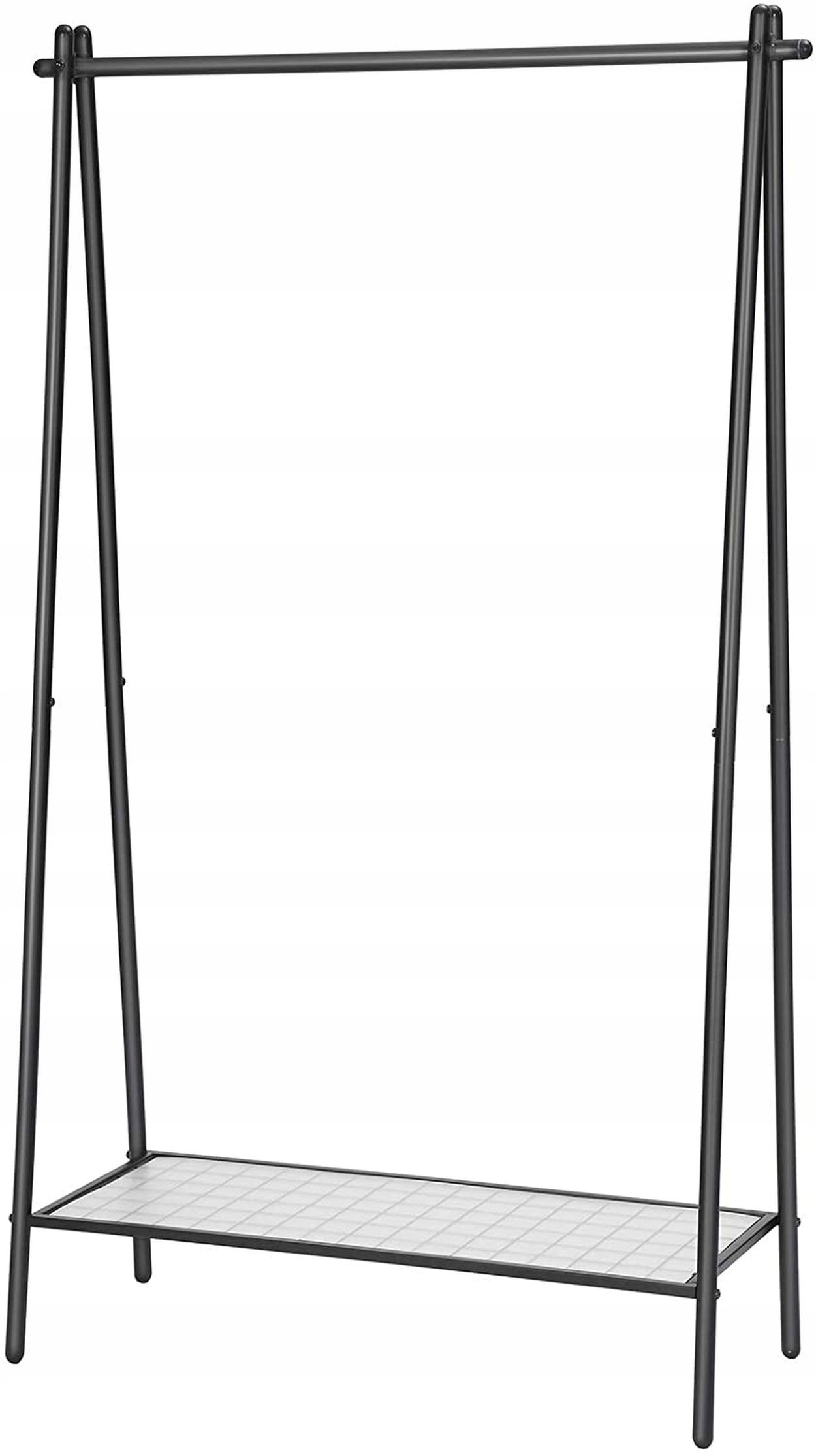 Wieszak na ubrania STOAJK drążek 33,5x92,5x153 cm PÓŁKA CZARNY metalowy