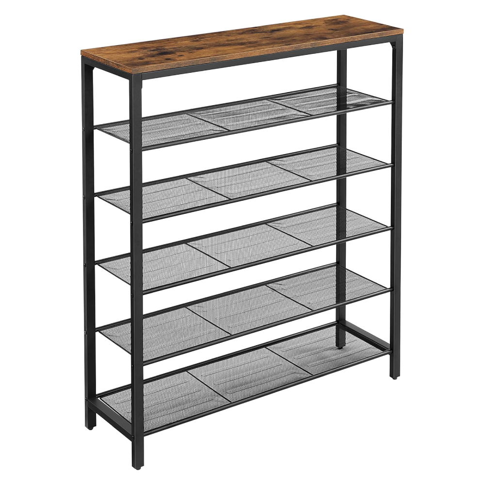 Regał szafka na buty 100 x 110 x 30 cm LOFT 6 poziomów półka brąz LOFT
