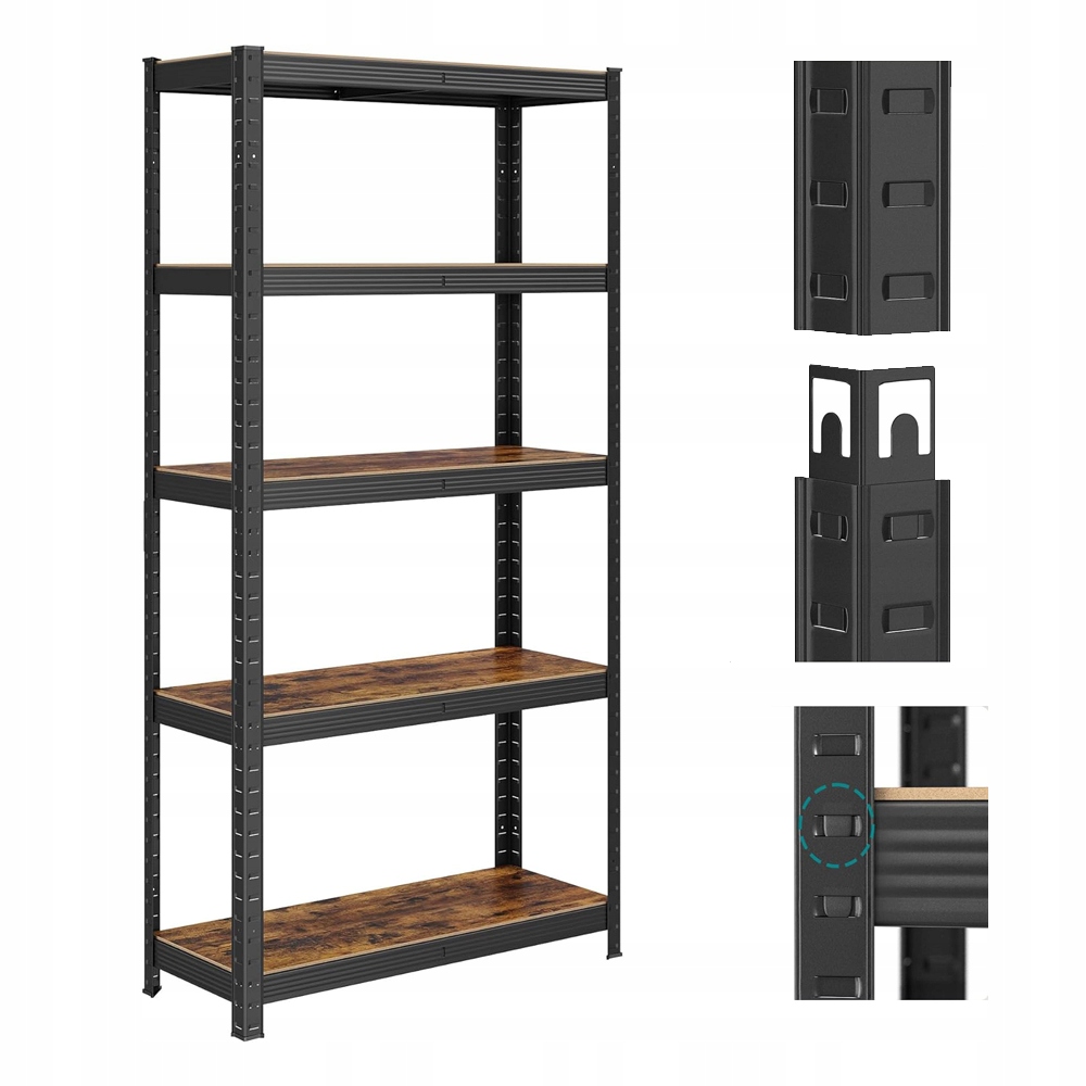 Regał stojący na książki magazynowy kuchenny 5 PÓŁEK 75x150x30 vintage LOFT