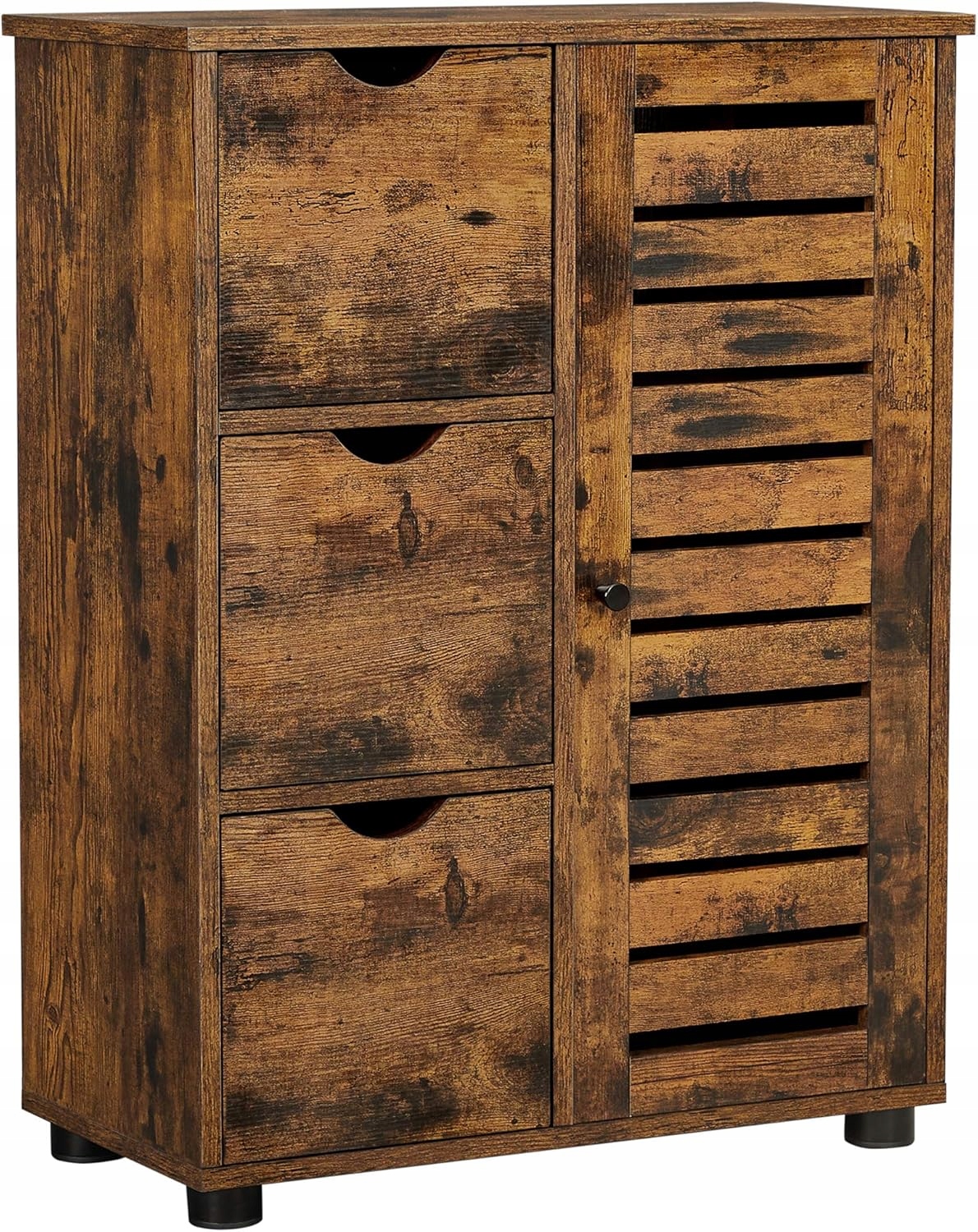 Szafka łazienkowa KREDENS 60 × 30 × 80 cm 3 SZUFLADY 2 PÓŁKI VINTAGE BRĄZ