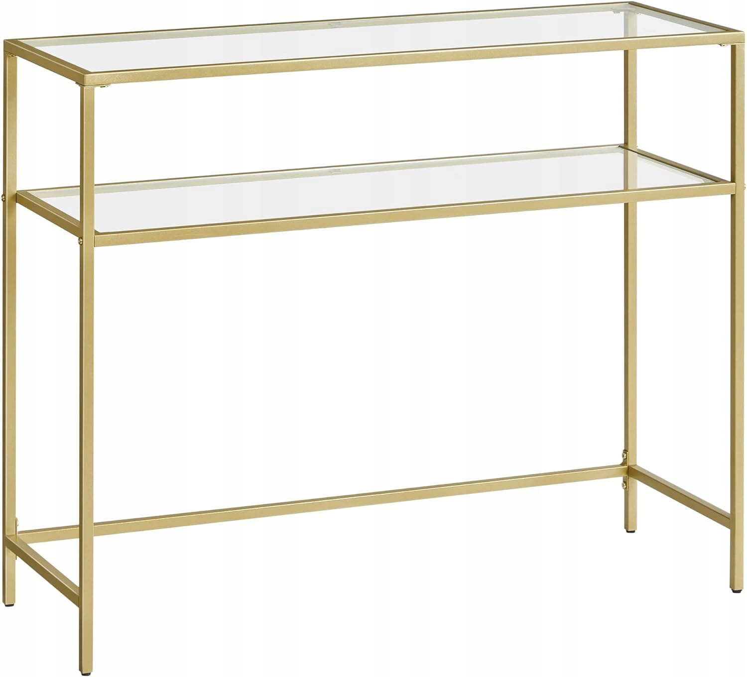 Konsola stolik prostokątny SZKŁO hartowane 100 x 35 x 80 cm ława ZŁOTY