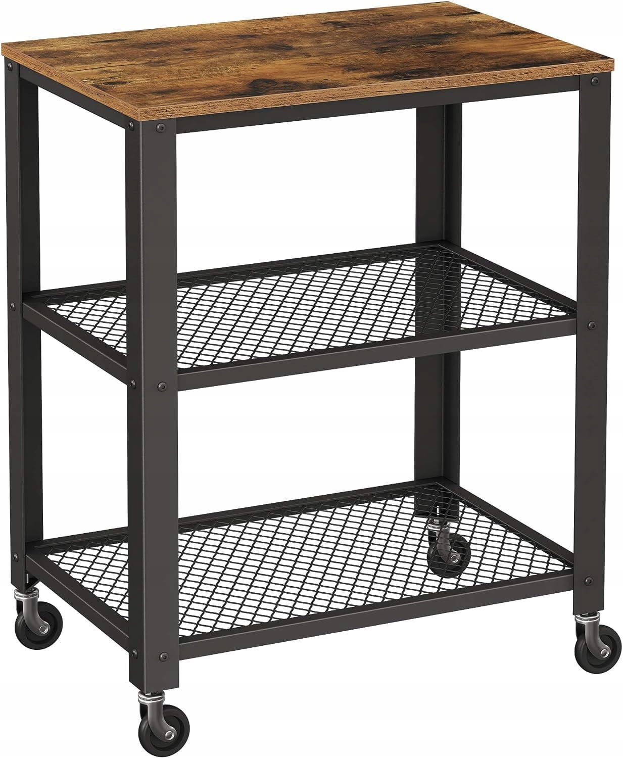 MAŁY stolik kawowy prostokątny WÓZEK na kółka szafka nocna 60x40x77,5 LOFT